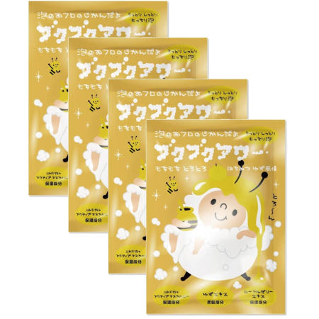 [해외]Bath Harmony Bukubu Tower 바스 하모니 부쿠부 타워 어린이 보습 입욕제 허니 유자 40g 4팩