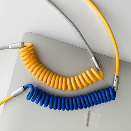 [태블리스 협력업체]코일 스프링 고속충전 패브릭 케이블 A(USB) C타입 갤럭시 아이폰 충전기 선 DCT-8453