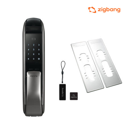 ZIGBANG SHP-P51+보강판 푸시풀도어락 현관문도어락 카드키 디지털도어락-인증점