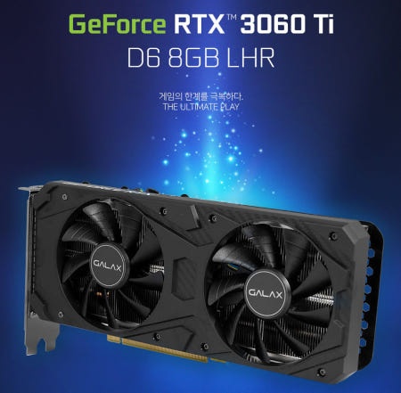 [갤럭시코리아][중고]갤럭시 GALAX 지포스 RTX 3060 Ti D6 8GB LHR 그래픽카드