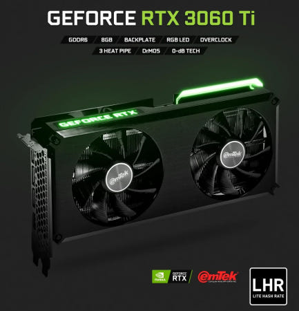 [중고]이엠텍 지포스 RTX 3060 Ti STORM X Dual OC D6 8GB 그래픽카드