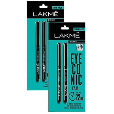[해외]Lakme Eyeconic Kajal 라끄메 아이코닉 카잘 트윈 팩 아이라이너 블랙 2개입 2팩