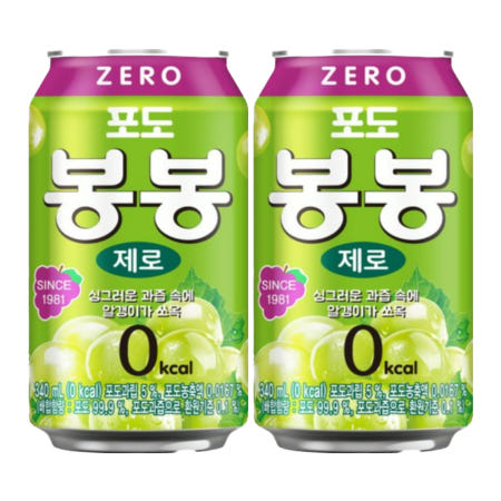 해태 포도봉봉 제로 340ml 24캔 0kcal