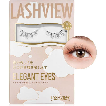 [해외]LASHVIEW 래쉬뷰 폴스 아이래쉬 내추럴 엘레간트 아이 5쌍 2개