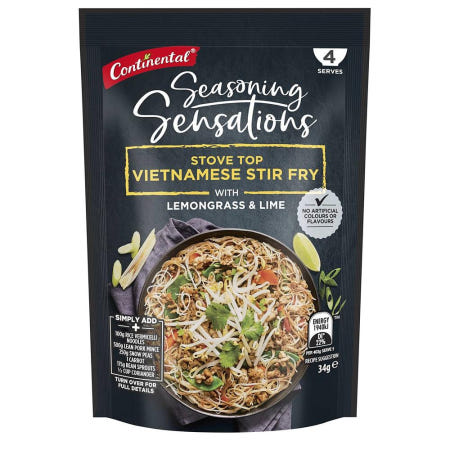 [해외]Continental 콘티넨탈 시즈닝 센세이션 베트나미즈 스터 프라이 34g 2개