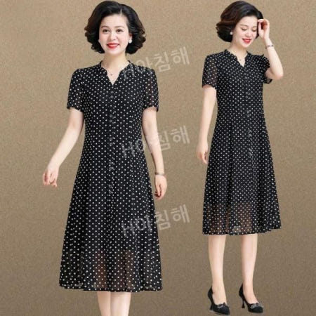 [해외]오아로 쉬폰 썸머 여자 드레스 중년 어머니 2023 새로운 외국 및 노인 가성비 684433