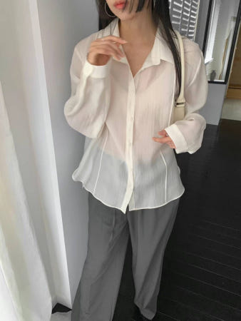 (25SS 재진행) ww 핀턱 블라우스 3color (레이어드나시와 셋업가능)