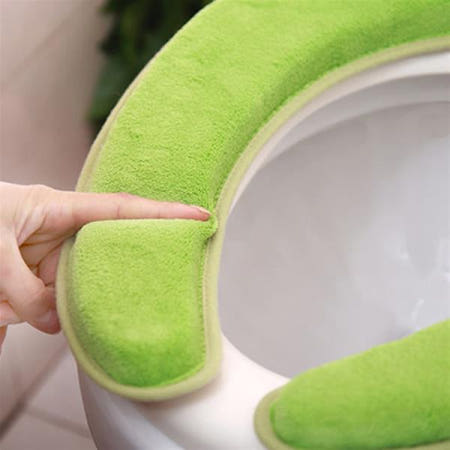 LSYFSMR (작은 상점) 접착 성 화장실 쿠션 두꺼운 산호 무료 시트 씻을 수있는 변기 겨울 부드러운 커버 1pc (Qianlv)
