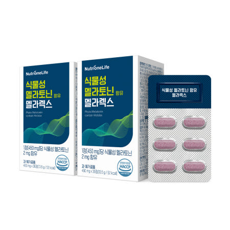 뉴트리원 식물성 멜라토닌 2mg 함유 멜라렉스 30정, 2개