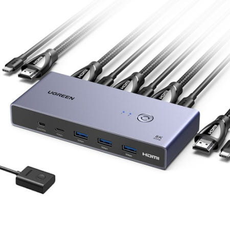 유그린 HDMI 2.1 USB 멀티허브 KVM 스위치 8K 60Hz U-25961