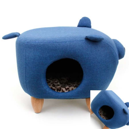 육햐 강아지집 고양이하우스 냥이집실내용 고양이숨숨집 본사무료 PMC 117139 3 블루 하우스