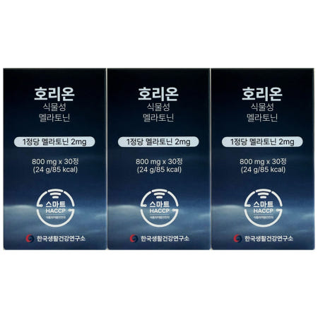 한국생활건강연구소 호리온 식물성 멜라토닌 2mg 함유 800mg x 30정 3개