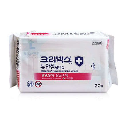 크리넥스 안심 물티슈 휴대용 항균 20매, 1개