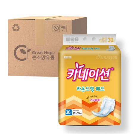 카네이션 속기저귀 라운드 일반(S3) 30매 8팩 성인용기저귀
