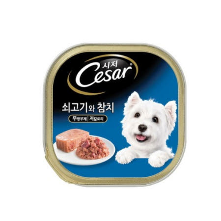 시저 캔 쇠고기와 참치, 100g, 12개
