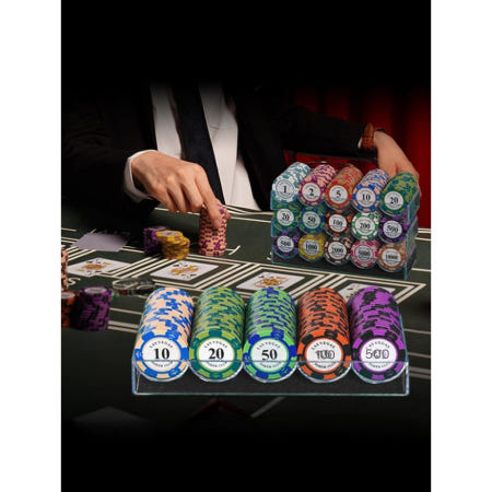 [해외]카지노칩 포커칩 홀덤칩 세트 세븐 바둑이 전문가용 선물 타짜 게임 라스베가스