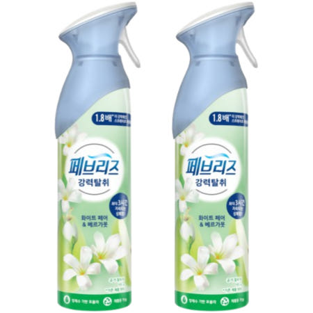페브리즈에어 페브리즈향균 섬유탈취제 화이트페어&베르가못 165g 2개