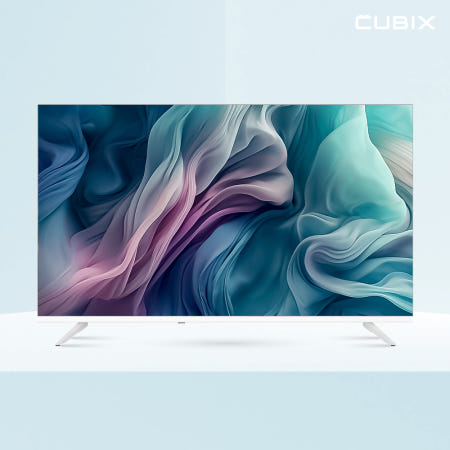 큐빅스 109cm(43인치) 4K UHD QLED TV 화이트 구글 스마트 티비 에너지1등급 고화질