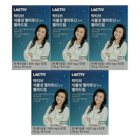 락티브 식물성 멜라토닌 함유 멜라드림 400mg x 60정 5개