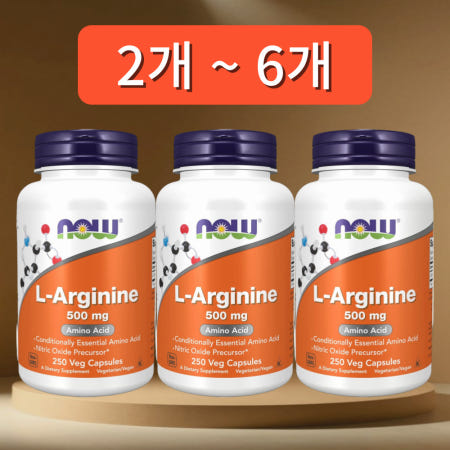 [해외]나우푸드 L 아르기닌 500mg 250캡슐, 3개