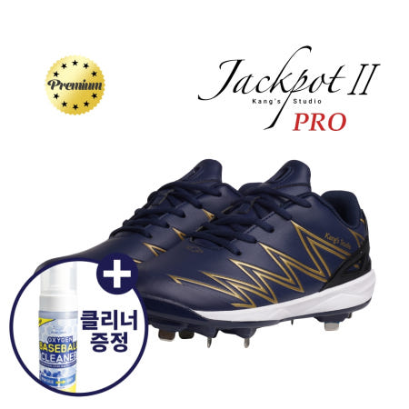 [(주)퓨젼스포츠코리아]캉스 스튜디오 잭팟2 메탈 프로 징스파이크 야구화 라이트폼 JPT2 mcp06 네이비&골드