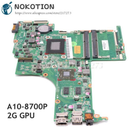 NOKOTION HP 파빌리온 15-AB 노트북 마더보드 809408-601 DA0X21MB6D0 A10-8700P CPU R7 M360 2G