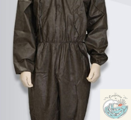 [MugiwaraOEM]밀짚모자상단 일체형 일회용 방진복 진회색 L 1P 제약 원피스 위생복 복분진작업 보호복