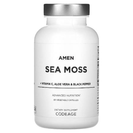 [해외]코드에이지 아멘 시모스 바다이끼 비타민C 알로에베라 흑후추 Sea Moss 베지캡슐 90정