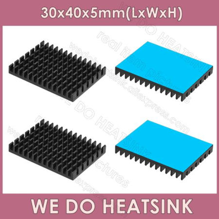 [해외]호환100% 우리는 라즈베리 파이 4 모델 b용 히트싱크 30x40x5mm 검정색 슬롯 양극 처리 알루미늄 방열판 쿨러 라디에이터를 수행합니다.
