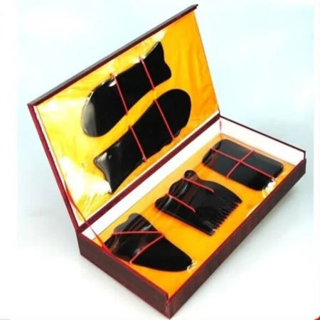 중국 전통 구아샤 침술 마사지 천연 도구 세트 무료  여성용 날 최고의 선물 5 개