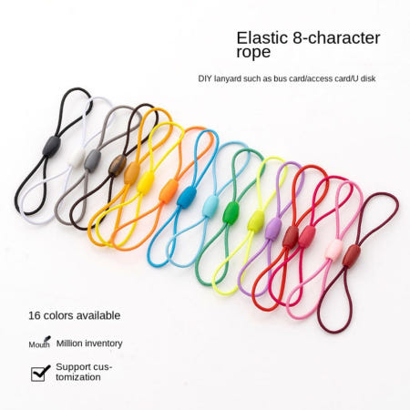 [해외]키링 스트랩 키체인 랜야드 액세서리 묶음당 로프 라리아트 가방 탄성 휴대폰 코드 Blue 1pc