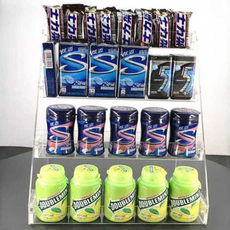 [해외]껌 진열대 편의점 카운터 약국 pc방 투명 아크릴 매대 1. 3단 (28.5x15.1x21.7cm)