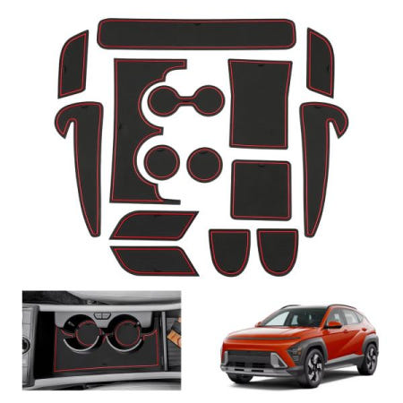 현대 코나 SX2 하이버드 PHEV 2024 전자 변속기 연료 도어 그루브 매트 미끄럼 방지 슬롯 패드 인테리어 액세서리 용 RUIYA