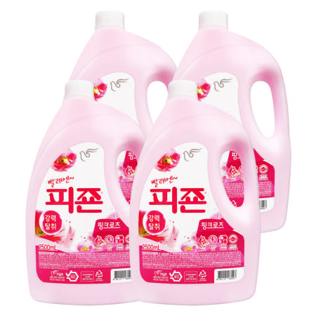 피죤 섬유유연제 핑크로즈 2500ml 4개