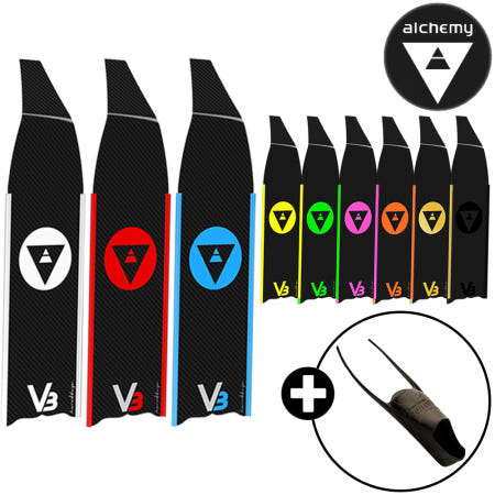 [프리다이빙스토어]알케미 V3-30 PLUS 프리다이빙 핀 카본 롱핀 오리발 파토스 풋포켓