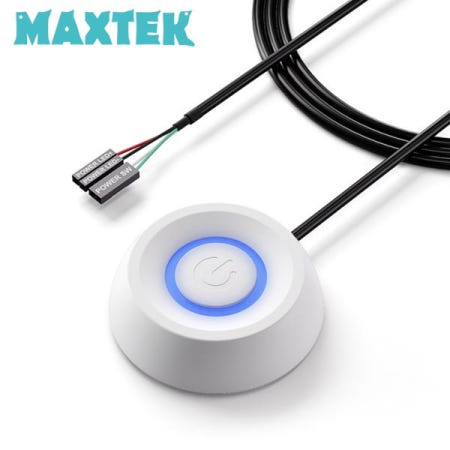 [맥스텍코리아]맥스텍 MT611 PC 컴퓨터 본체 외부 전원 스위치 화이트 데스트탑 파워 버튼 케이블 PC방 학원