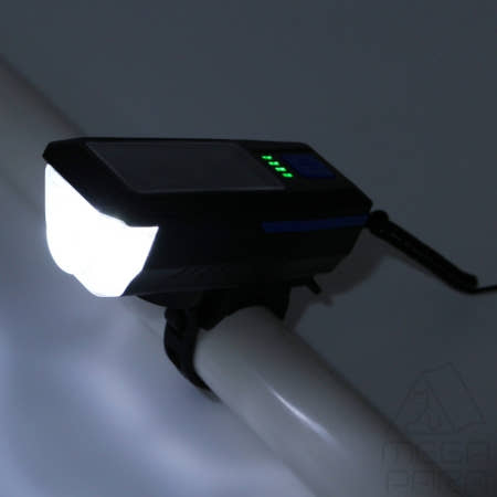 [MEGAPARA협력사]메가파라 2way 태양광충전 자전거벨 전조등 블루 써치라이트 로드자전거라이트