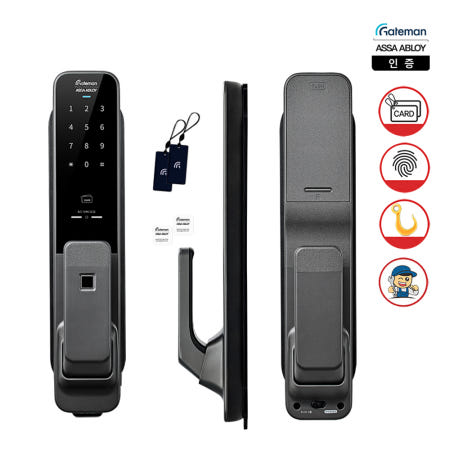 [엑세스팩 이벤트]게이트맨 GP-900D 설치서비스 지문인식 후크 푸시풀도어락 바로잠김 디지털도어록-인증점