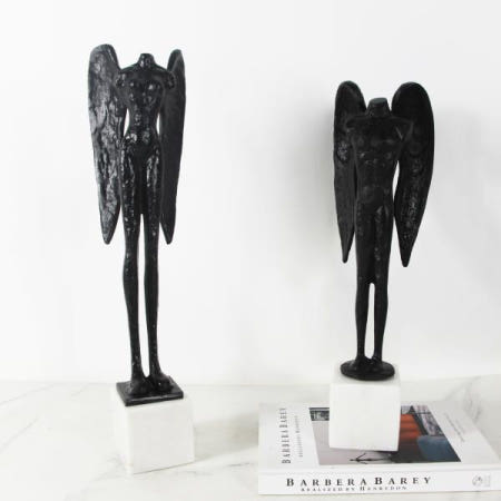 현대 심플하고 창의적인 금속 천사 그림 조각 장식 거실 호텔 베란다 TV 캐비닛 홈