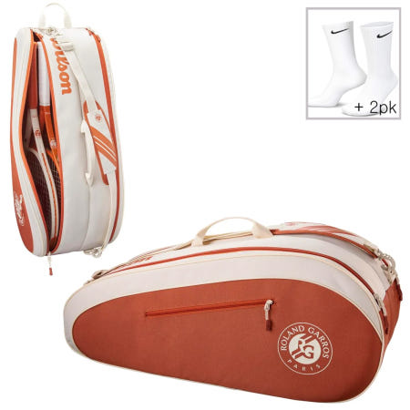 [윌슨코리아]윌슨 2025 롤랑가로스 팀 6pk 테니스가방 2단 6팩