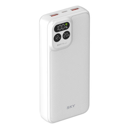 필 PD20 22.5W LCD 디스플레이 잔량표시 고속충전 보조배터리 20000mAh, 화이트