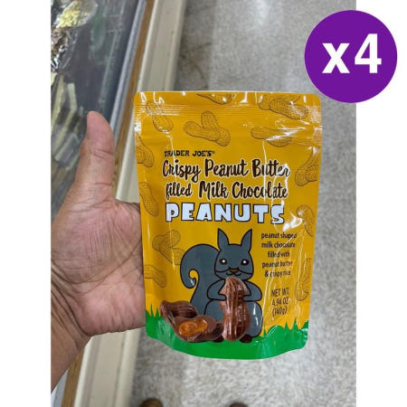 [해외]Trader Joe's 트레이더조 피넛 버터와 밀크 초콜릿 땅콩 140g 4개