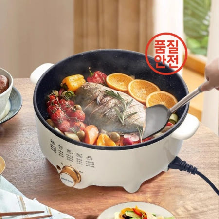 기숙사 학생을 위한 220V 다기능 전기 프라이팬 가정 요리 및 지글지글을 컴팩트 옥스 냄비