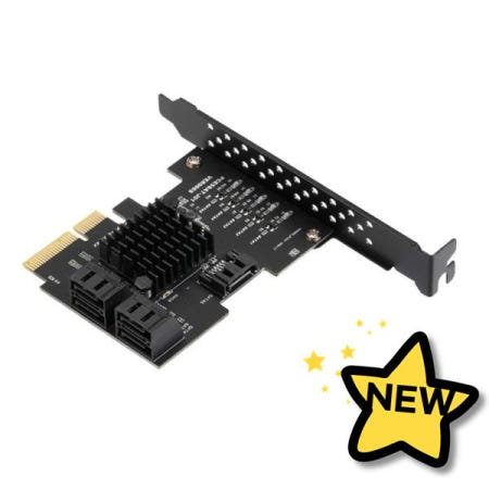 [해외]100% PCIE Expansion Card 5 용 포트 X4X8X16 연결 지원 IPFS 하드 디스크 JMS585 효율