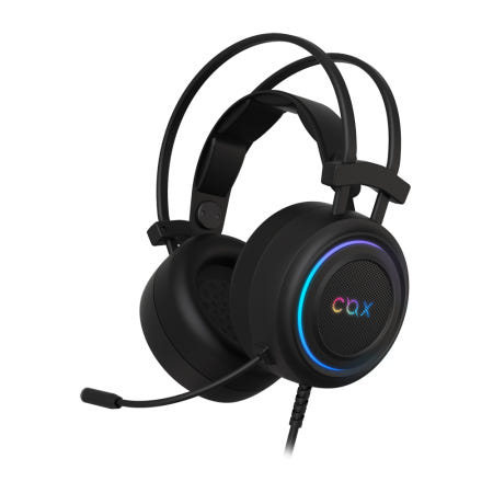 COX CX-4 MEGA-CUP 가상 7.1 채널 RGB 게이밍 헤드셋 (블랙)