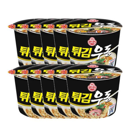 오뚜기 튀김우동 용기 여행 캠핑 간식 110g 10개