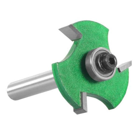 [해외]8MM 생크 그린 3 카바이드 T 형 슬롯 커터 비트 (베어링 포함) 목공 페이스 밀 엔드 래벳