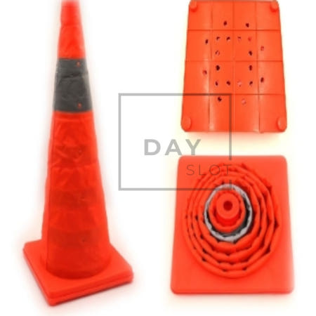[트렌디프레소협력사]데이슬롯 접이식 안전 삼각콘 휴대용콘 접이식콘 고무안전콘