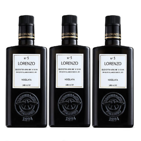 [해외]만프레디 바르베라 Manfredi Barbera 로렌조 엑스트라 버진 오일 N5 500ml x 3개 유기농 올리브오일 아몬드 과일향 풍미 Lorenzo Nocellara