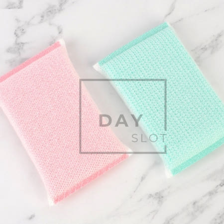 [트렌디프레소협력사]데이슬롯 스펀지수세미 2p 설거지수세미 풍부한거품 주방용품